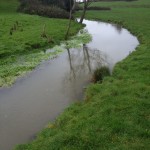 The downstream section of river in need of improvements