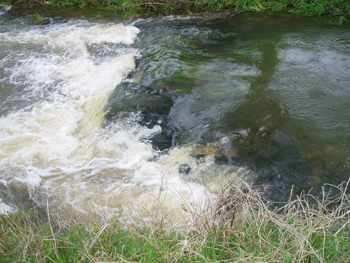 Cloase up river weir